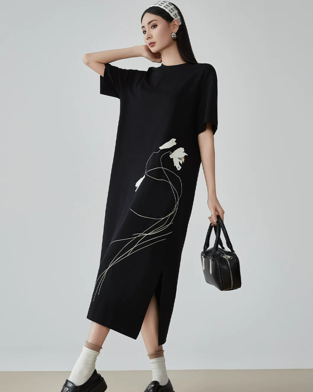 Flower Line Long Dress FER0194