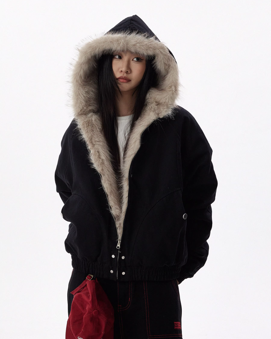 Fur Hooded Zip Jacket HGX0022