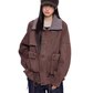 Knit Collar Suede Jacket EZK0089