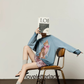 Leopard Print Oversized Sweatshirt / Leopard Mini Skirt LLA0666