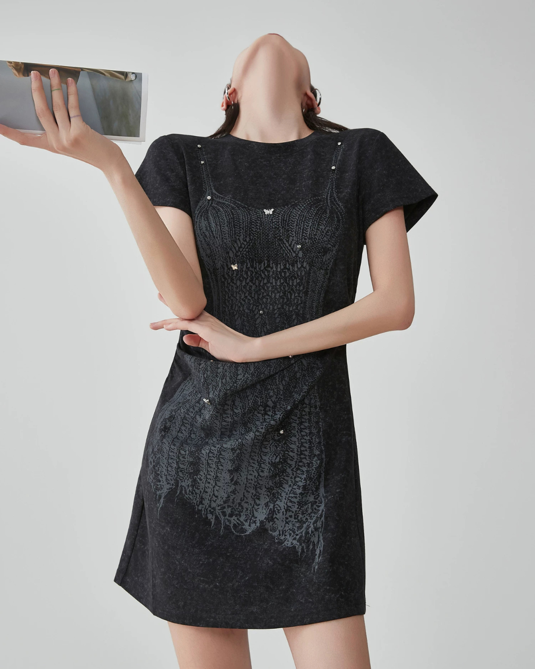 Corset Print T-Shirt Dress FER0120