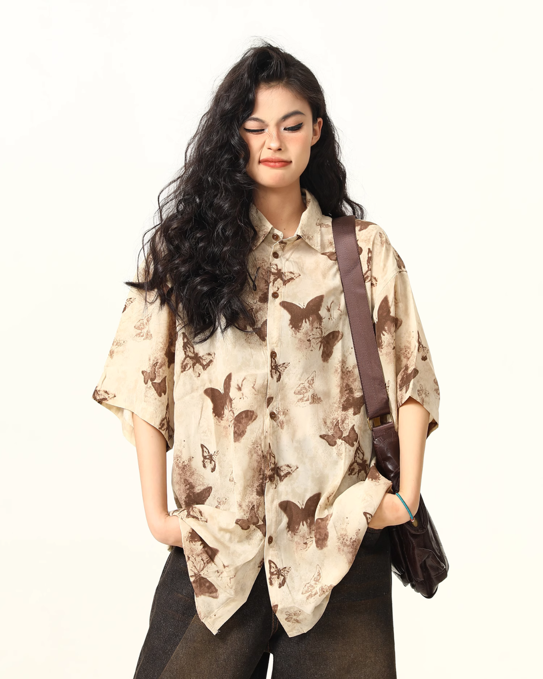 Vintage Butterfly Print Shirt WDZ0013