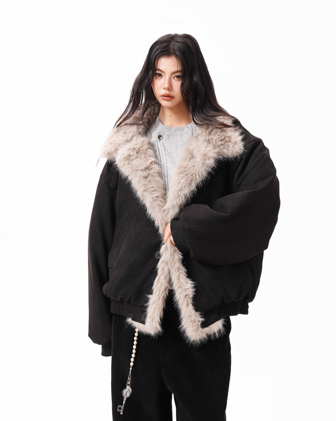 Fur Collar Suede Jacket BWA0002