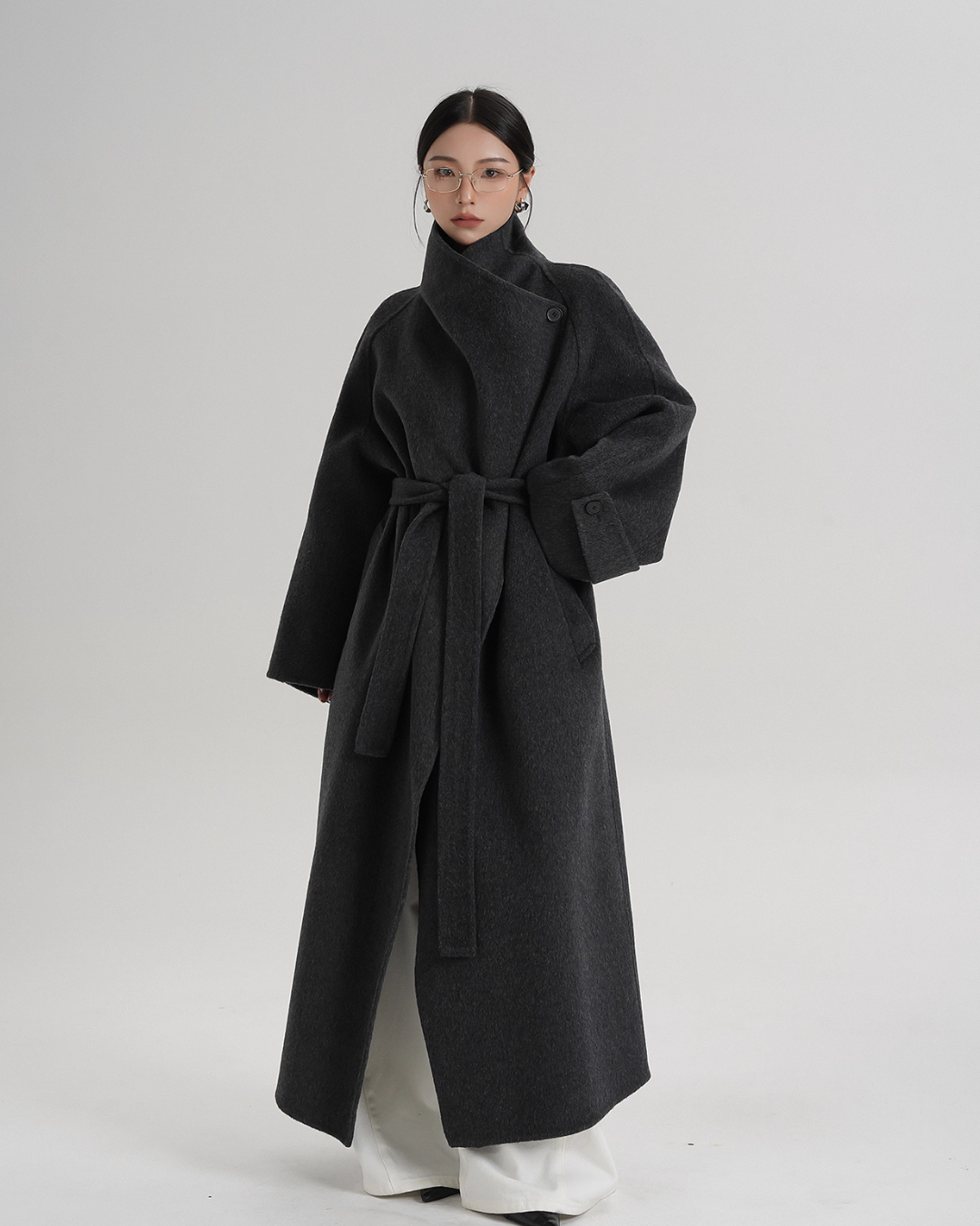 Tie Waist Wool Coat SRS0362