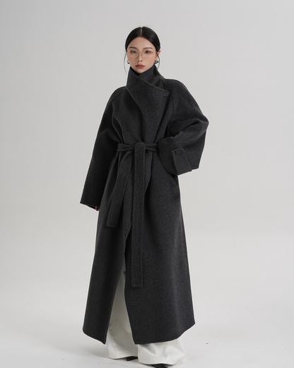 Tie Waist Wool Coat SRS0362