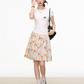 Floral Print Skirt / White T-Shirt WEO0030