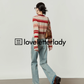 Red Striped Jacquard Knit LLA0549