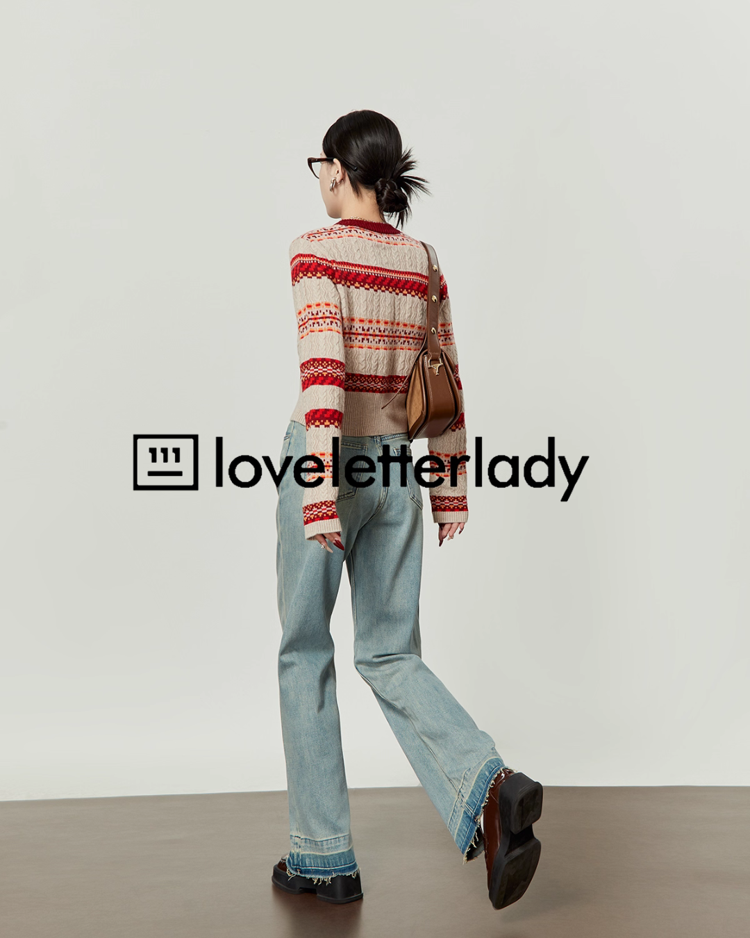 Red Striped Jacquard Knit LLA0549