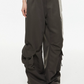 Gingham Sash Belt Wide Cargo Pants EZK0104