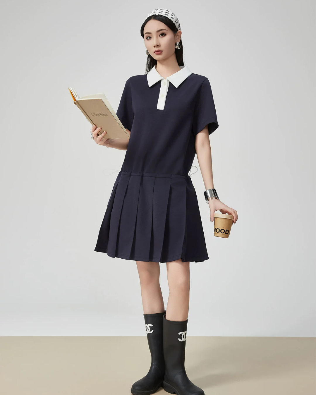 Pleated Cleric Polo Dress FER0207