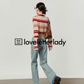 Round Neck Long Sleeve Striped Cardigan LLA0400