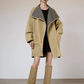 Khaki Plaid Patchwork Trench Coat  SUY0005