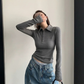 Half-Button Slim Top YLS1052