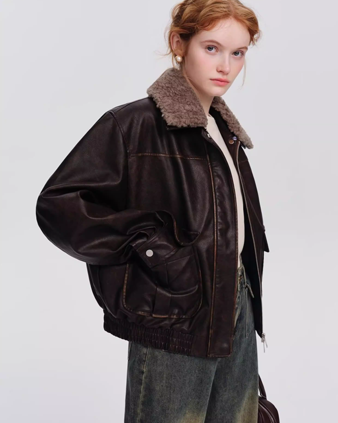 Retro Brown Leather Jacket DEP0003