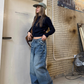 Washed Wide Denim Pants CYE0024