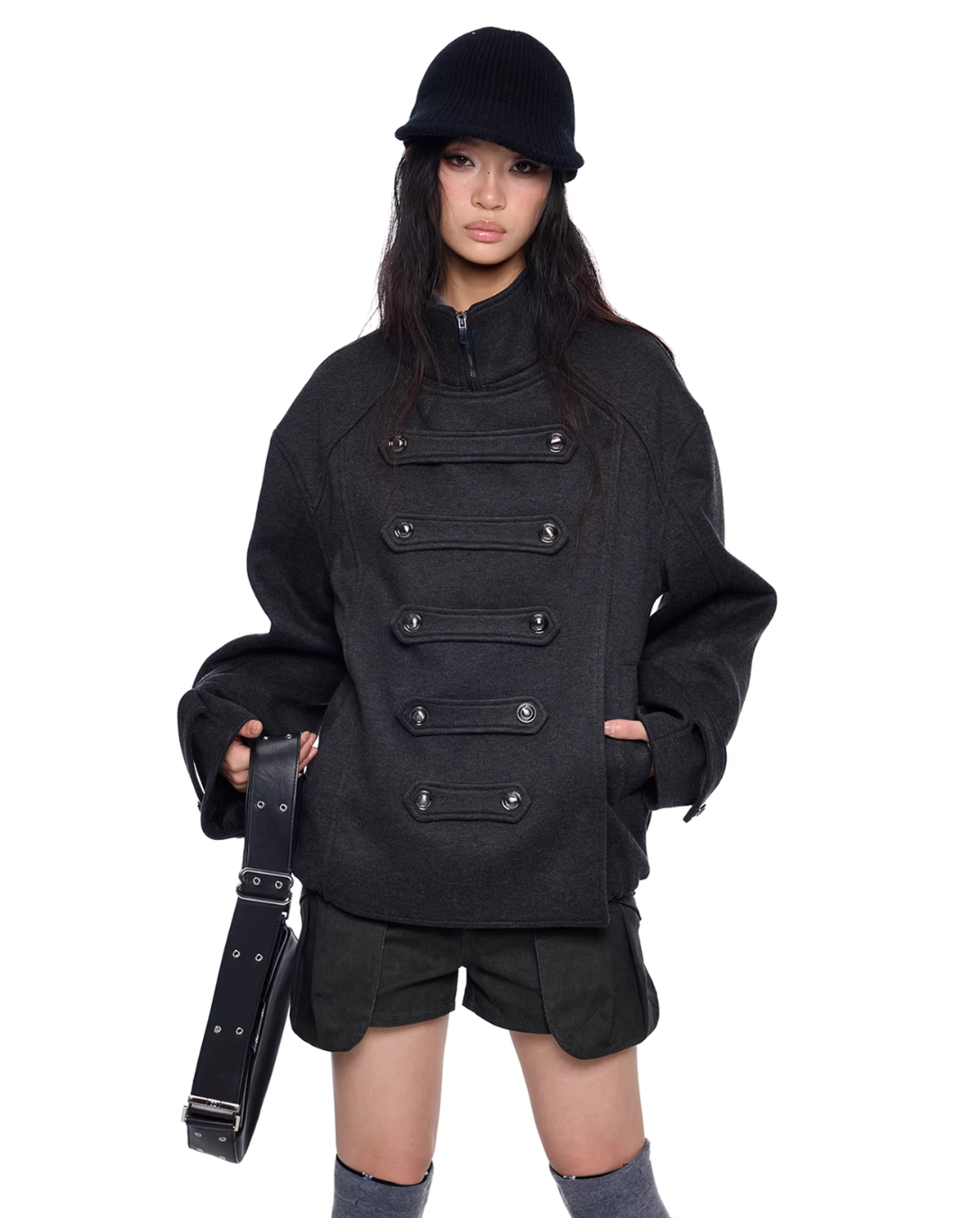 Short Double-Faced Wool Coat EZK0094