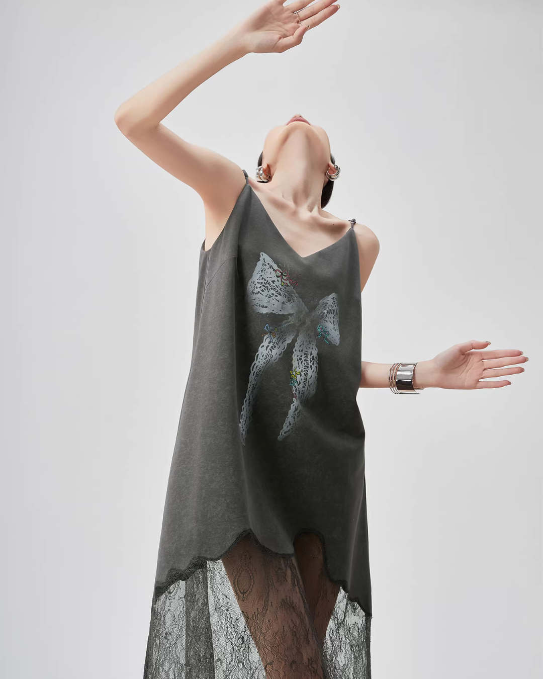 Lace Spliced Camisole Dress FER0074