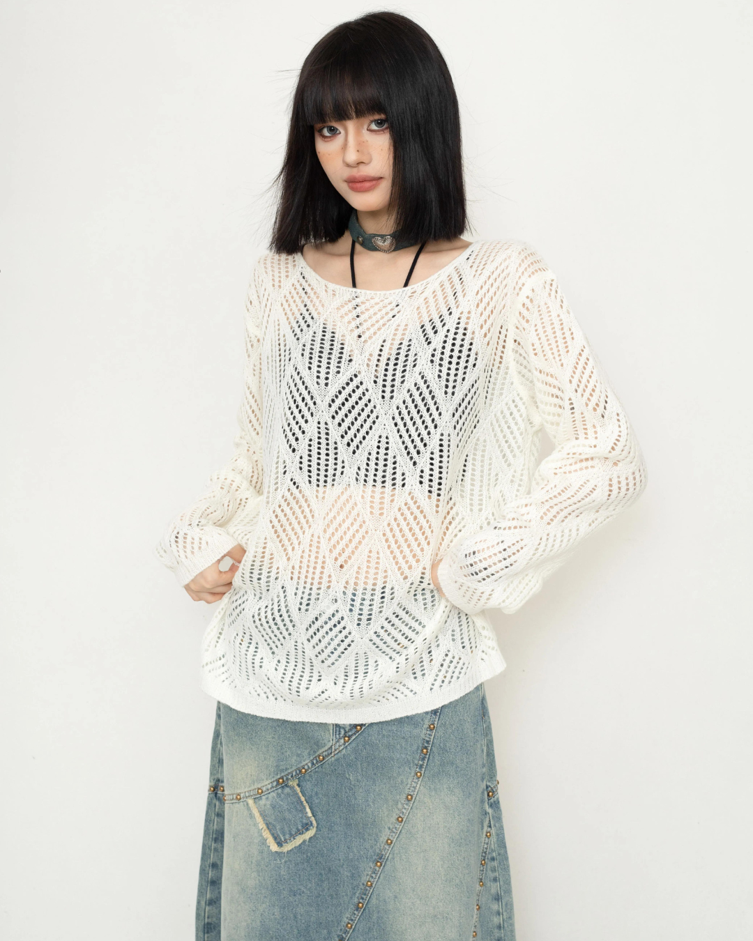 Openwork Knitted Tops ZRS0055