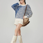 Blue Braided Round-Neck Knit FER0368