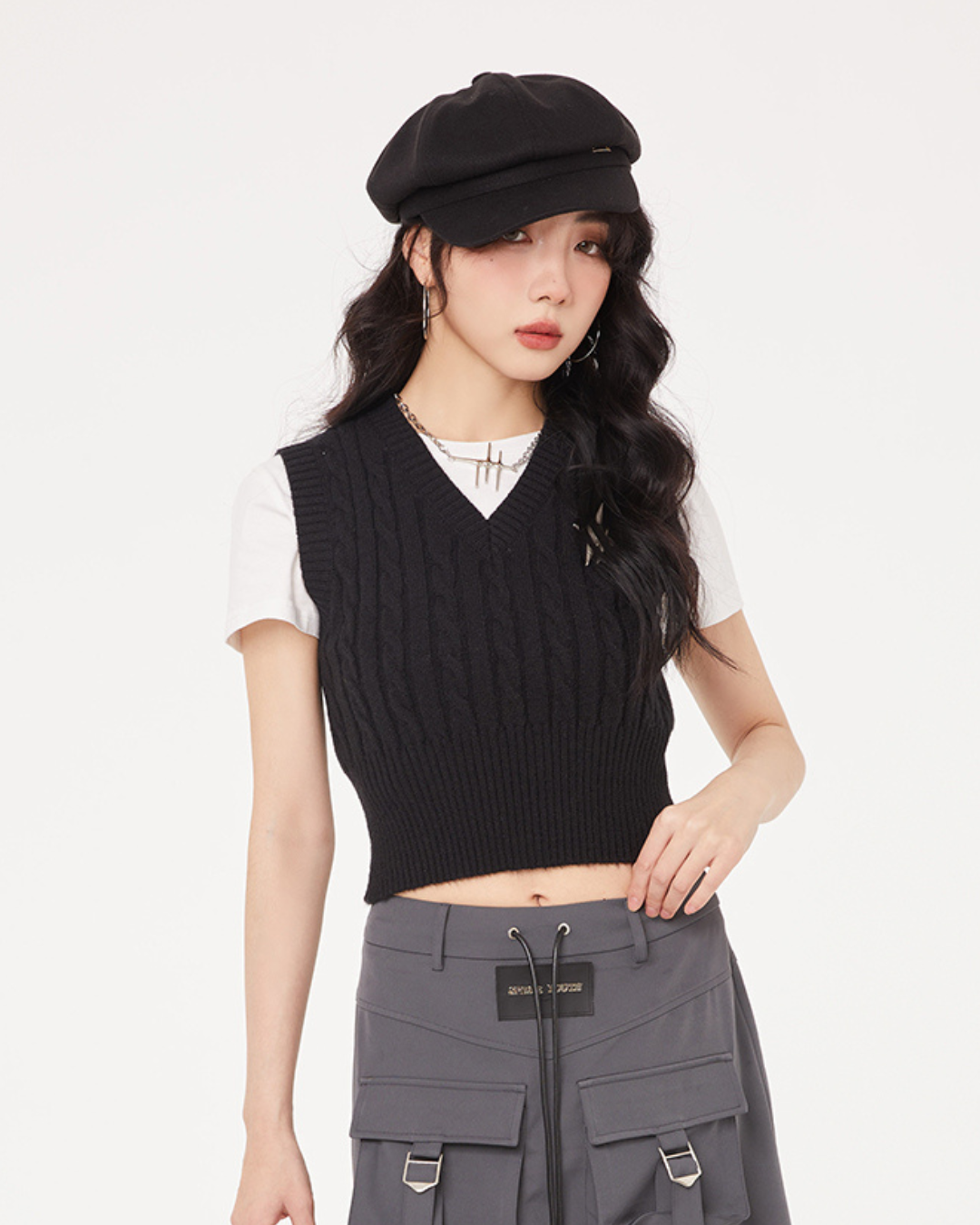 Korean Jacquard Knit Vest SPY0022