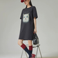 Cat Print T-Shirt Dress FER0284