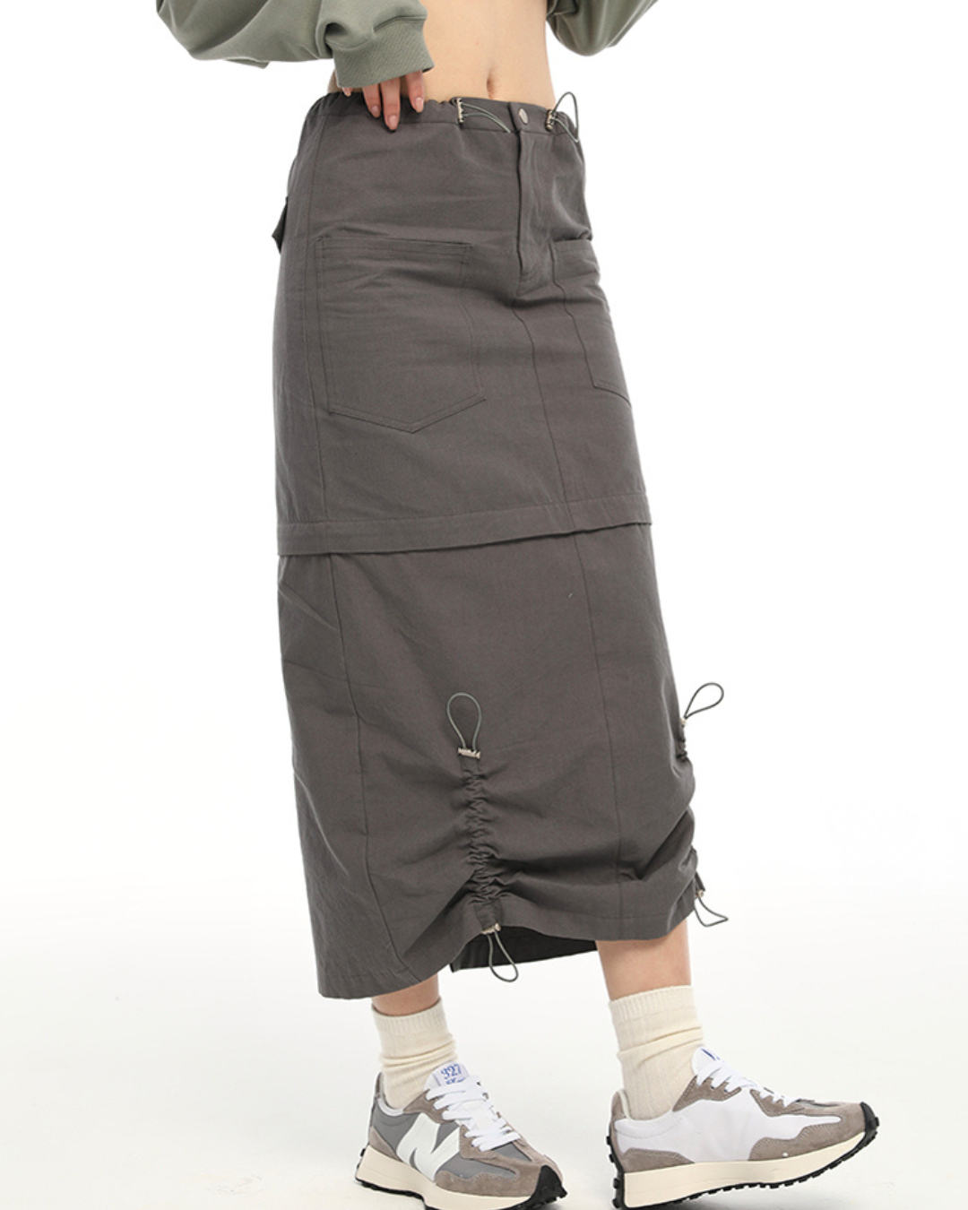 Cargo Drawstring Pocket Maxi Skirt VNY0004