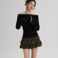 Off-Shoulder Long Sleeve Top SRS0354