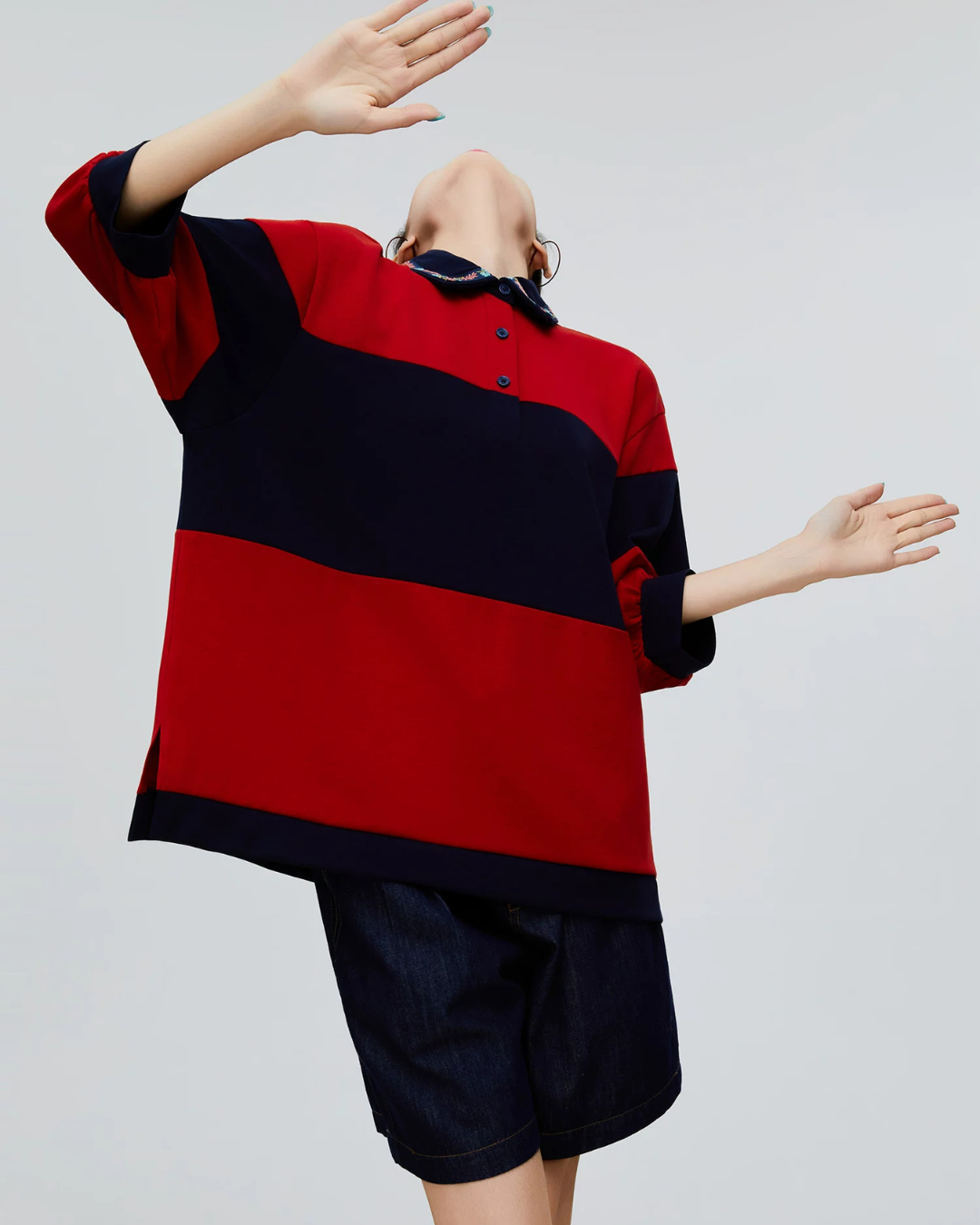 Oversized Polo Shirt Knit FER0255