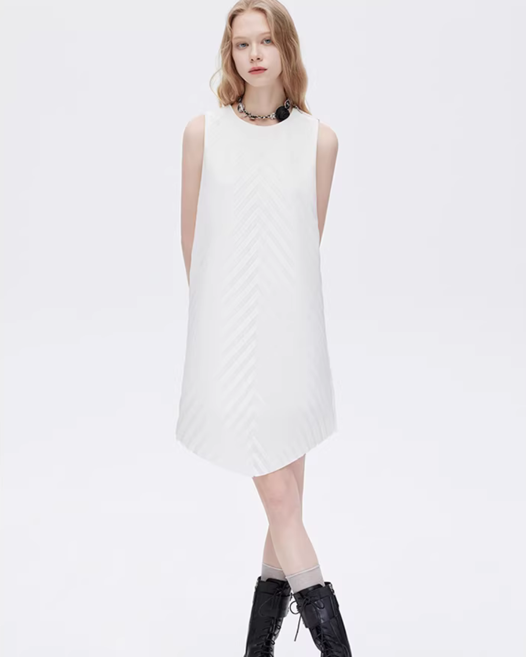 Bias Stitch Sleeveless Dress SHN0047