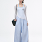 Blue Halter Top / White Tops / Striped Wide Pants WEO0051
