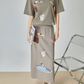 Swimmer Print Short-Sleeve T-Shirt / Long Skirt FER0286
