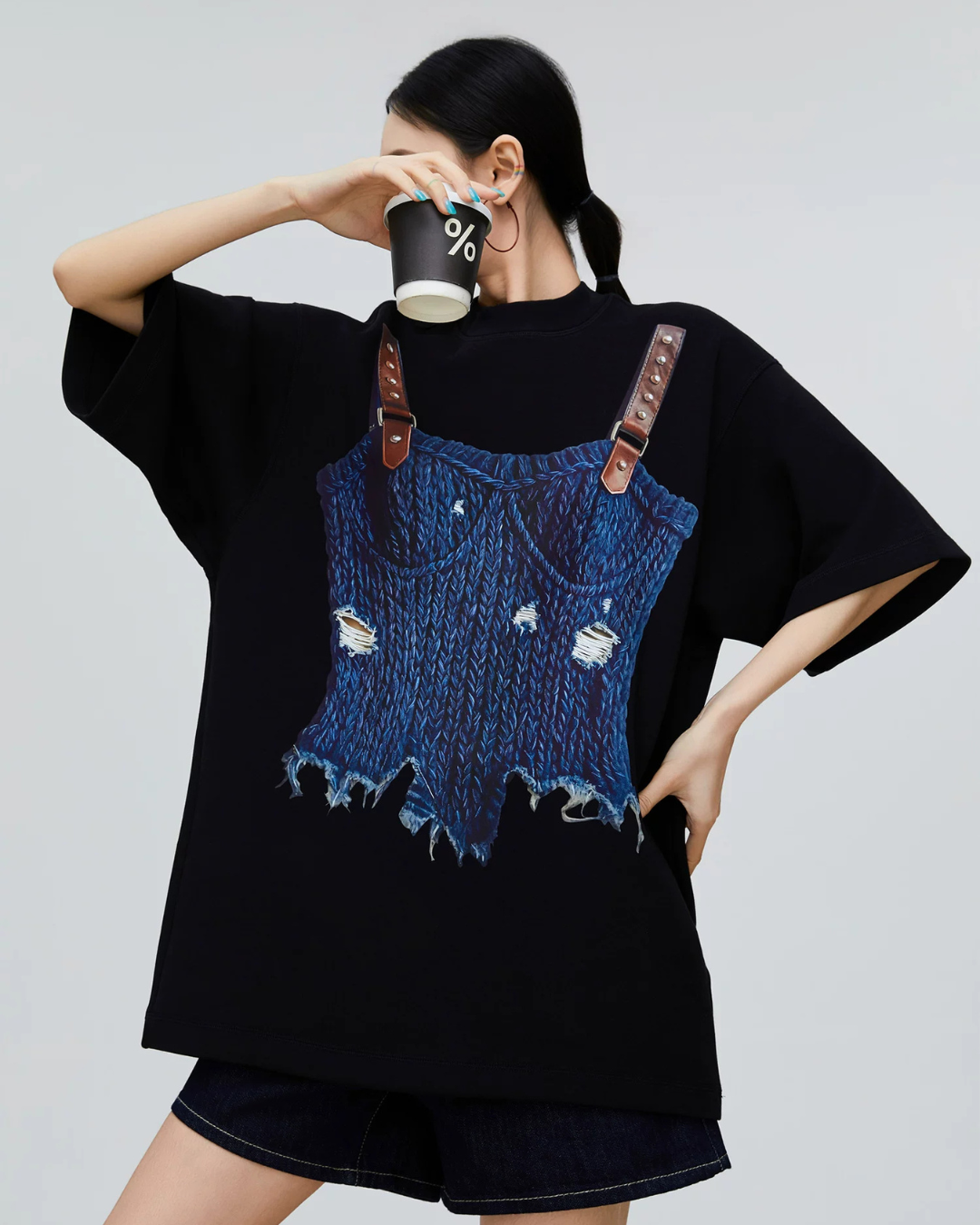 Fake Layered Short-Sleeve T-Shirt FER0169