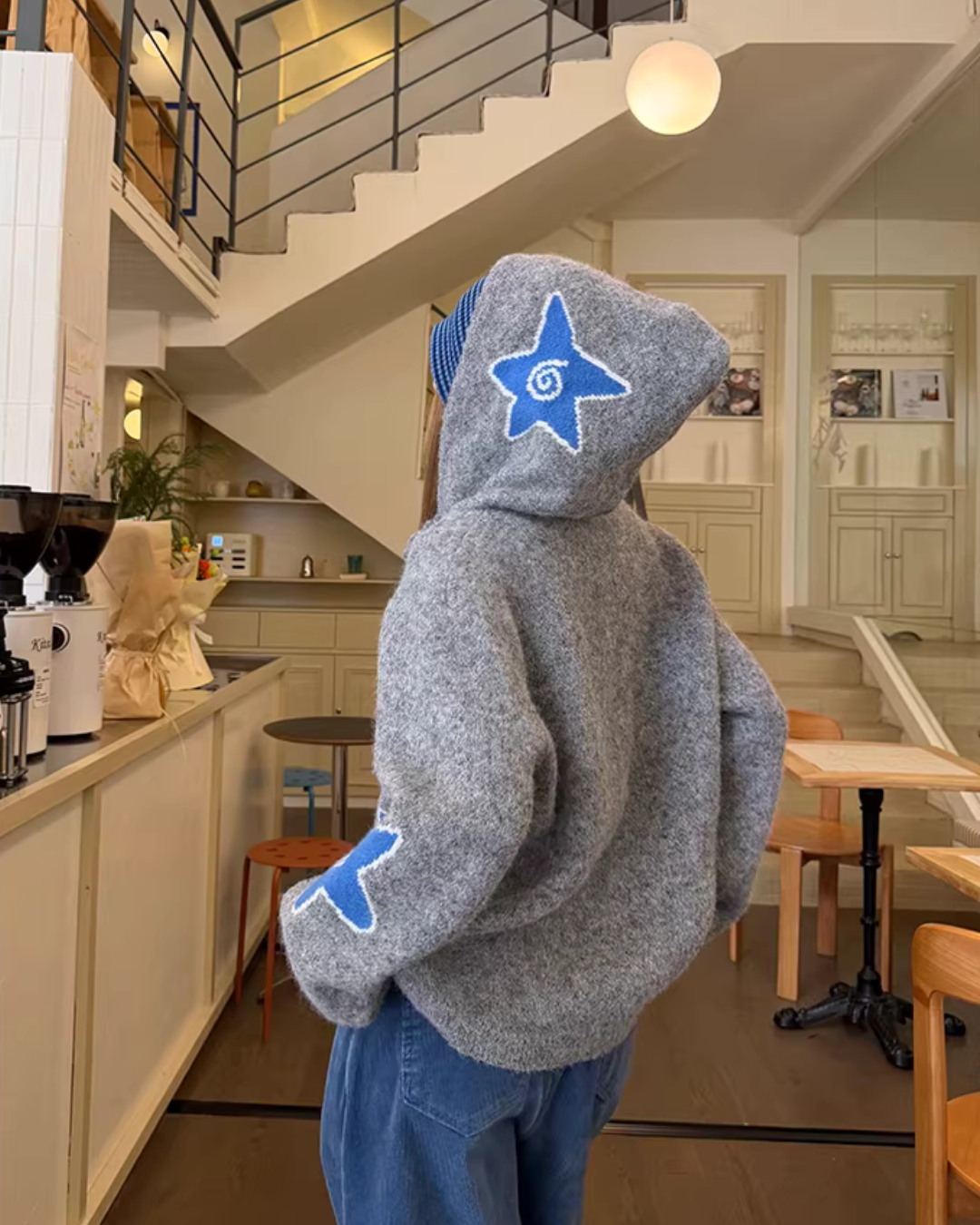 Star Hoodie Knit Jacket CYE0094