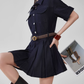 Ruffle Polo Collar Denim Dress FER0105