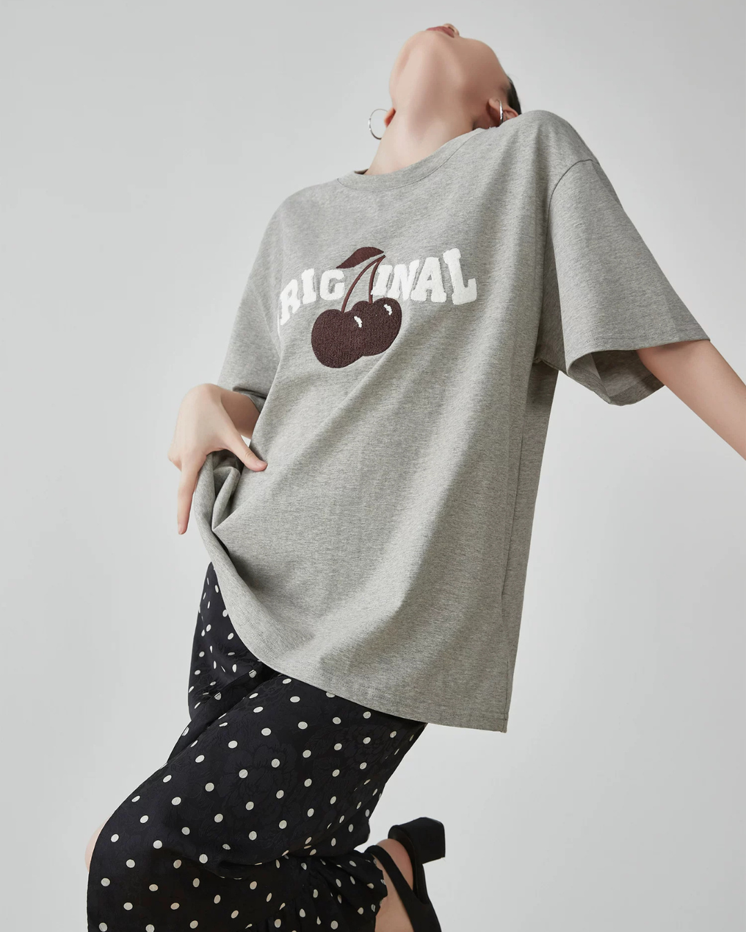 Cherry Print Short-Sleeve T-Shirt  FER0265