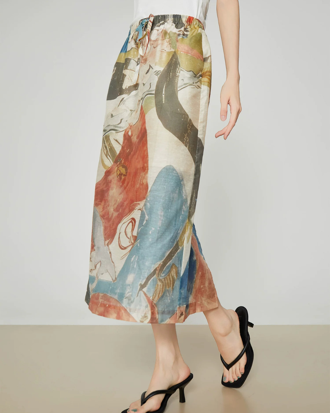 Colorful Art Print Lshirt / Long Skirt FER0359