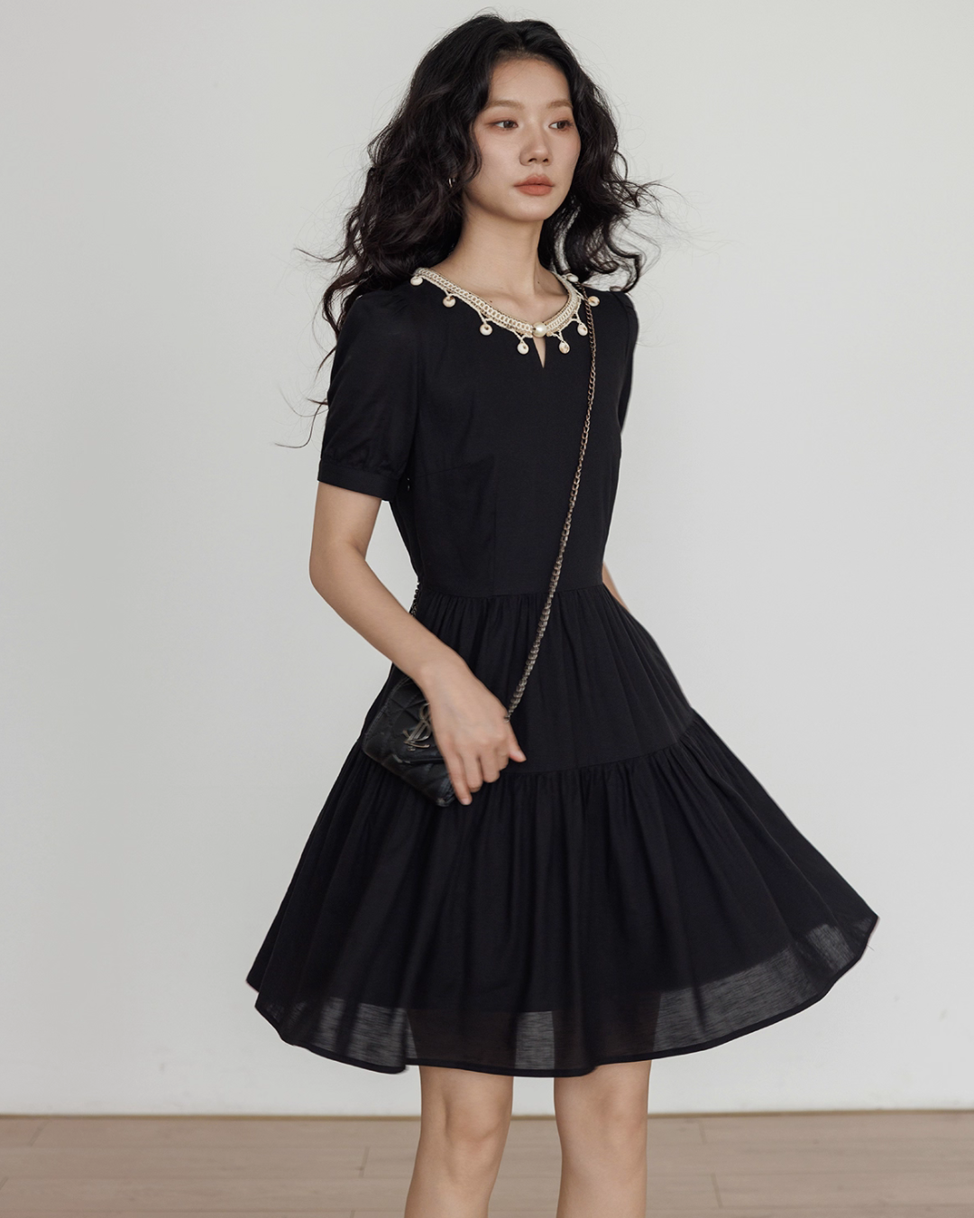 Round Neck Linen Dress VAS0131