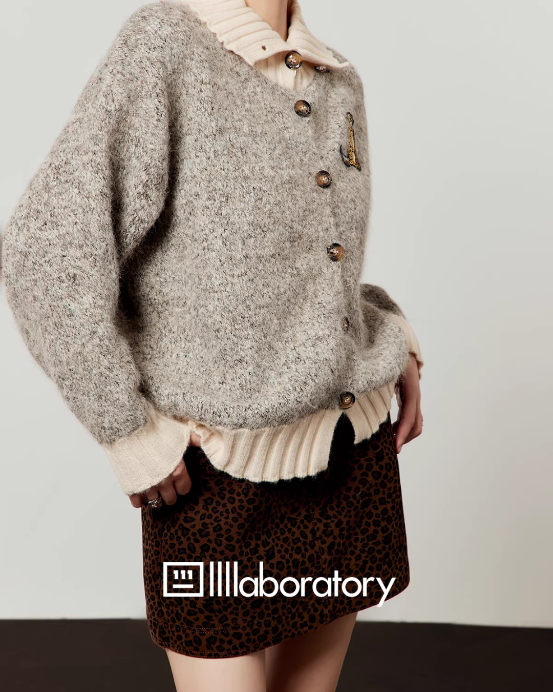 Layered-Style Knit Cardigan LLA0625