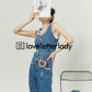 Pearl Denim Vest / Denim Wide Pants LLA0220