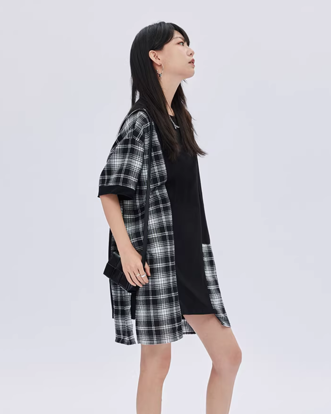 Irregular Patchwork Checkered Dress SHN0038