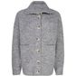 Stand Collar Knit Cardigan/Wide Denim Pants ELS0015