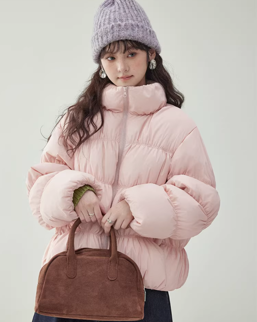 Stand Collar Fluffy Down Jacket AMU0043