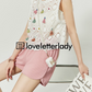 White Round Neck Sleeveless / Pink Shorts LLA0217