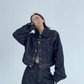 Dark Blue Denim Jacket / Wide Denim Pants YLS0912