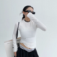 Slim Cropped Long Sleeved T-Shirt YLS0449