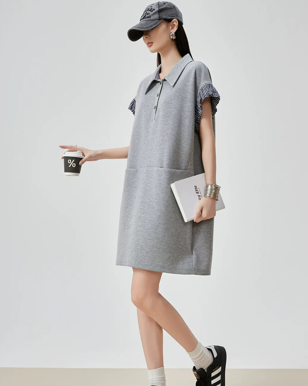 Gingham Check Polo Sweat Dress FER0206