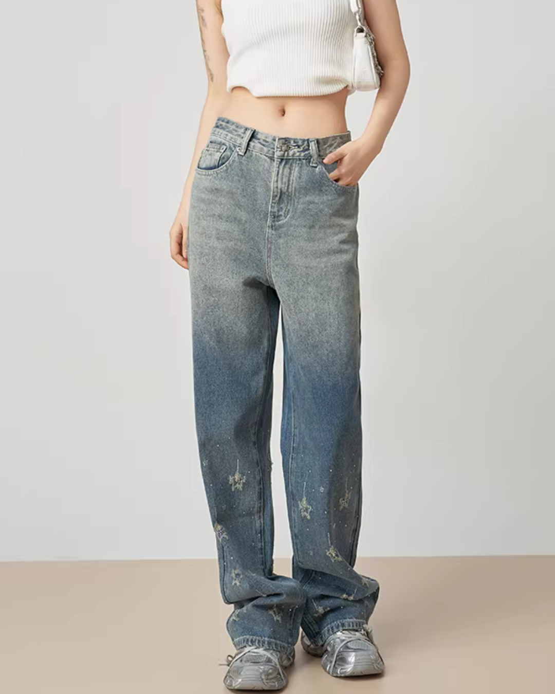 Gradient Wide Denim Pants FER0058
