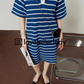 Border Short Sleeve Knit Dress LLA0440