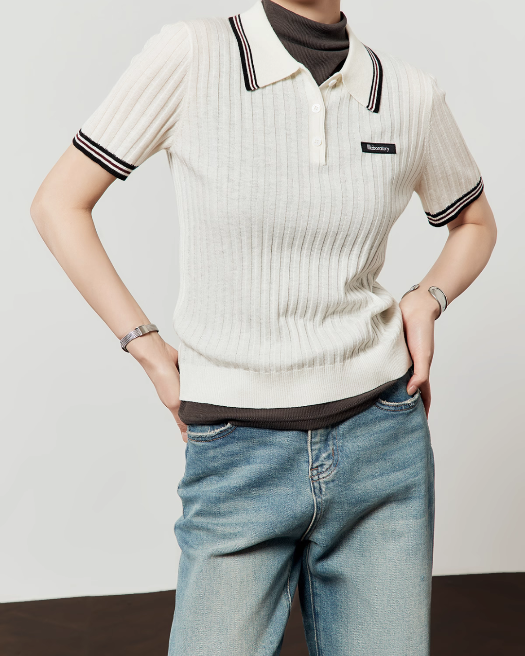 Polo Collar Knit Top LLA0489