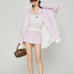 Pink Striped Oversized Shirt / Short Skirt FER0360